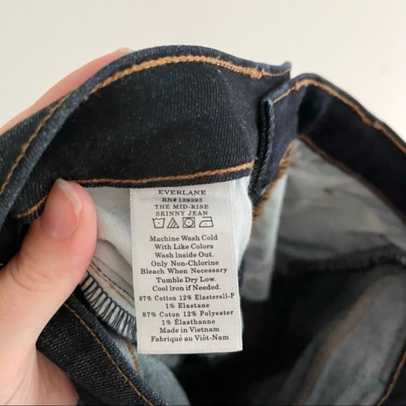 Everlane The Authentic Stretch Mid Rise Skinny jeans dark blue wash size - Picture 7 of 7